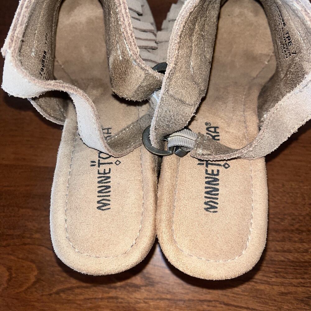 Minnetonka Ashley Fringe Espadrille Wedge Sandals Size 7 - Picture 5 of 5